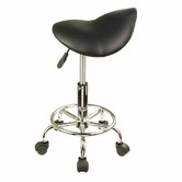 Letitia Lane Saddle Faux Leather Adjustable Barstool