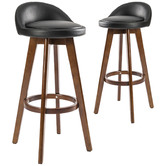 Home Ready 72cm Sunnie Brown Leg Faux Leather Barstools