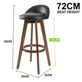 Letitia Lane 72cm Sunnie Brown Leg Faux Leather Barstools