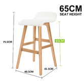 Letitia Lane 65cm White Ivana Faux Leather Barstools