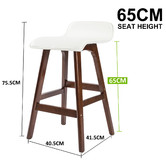 Letitia Lane 65cm White Ivana Faux Leather Barstools