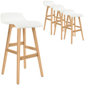Letitia Lane 65cm White Ivana Faux Leather Barstools