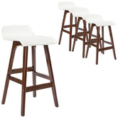 Letitia Lane 65cm White Ivana Faux Leather Barstools