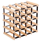 Letitia Lane Emperio 20 Bottle Steel &amp; Pine Wood Wine Rack