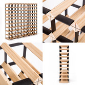 Letitia Lane Emperio 110 Bottle Steel &amp; Pine Wood Wine Rack