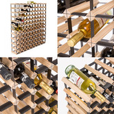 Letitia Lane Emperio 120 Bottle Steel &amp; Pine Wood Wine Rack