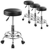 Letitia Lane Black Devaughn Faux Leather Adjustable Barstools