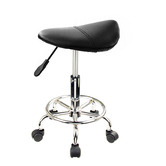 Letitia Lane Black Salon Faux Leather Adjustable Saddle Barstools