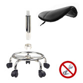 Letitia Lane Black Salon Faux Leather Adjustable Saddle Barstools