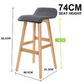 Letitia Lane 74cm  Grey Ivana Upholstered Barstools