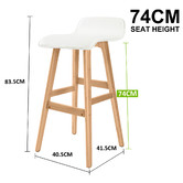 Letitia Lane 74cm  White Ivana Faux Leather Barstools