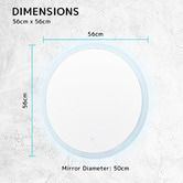 Letitia Lane La Bella Round Anti-Fog LED Bathroom Mirror