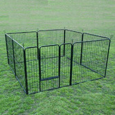 Letitia Lane Black Heavy Duty 8 Panel Portable Steel Pet Playpen