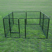 Letitia Lane Black Heavy Duty 8 Panel Portable Steel Pet Playpen