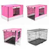 Letitia Lane Collapsible 2 Door Metal Dog Cage with Cover &amp; Tray