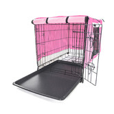 Letitia Lane Collapsible 2 Door Metal Dog Cage with Cover &amp; Tray