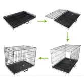 Letitia Lane Collapsible 2 Door Metal Dog Cage with Cover &amp; Tray