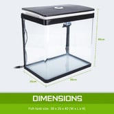 Letitia Lane Curved Glass 30L RGB LED Fish Tank with Filter Pump