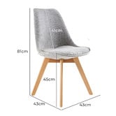Letitia Lane Grey Eames Replica Upholstered Dining Chairs