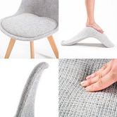 Letitia Lane Grey Eames Replica Upholstered Dining Chairs