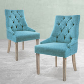 Letitia Lane Jarett Studded French Provincial Upholstered Dining Chairs