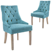 Letitia Lane Jarett Studded French Provincial Upholstered Dining Chairs