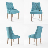 Letitia Lane Jarett Studded French Provincial Upholstered Dining Chairs