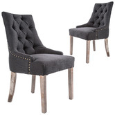 Letitia Lane Jarett Studded French Provincial Upholstered Dining Chairs