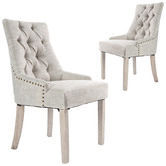 Letitia Lane Jarett Studded French Provincial Upholstered Dining Chairs