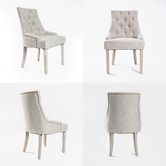Letitia Lane Jarett Studded French Provincial Upholstered Dining Chairs