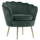 Letitia Lane 2 Piece Shanaya Velvet Armchair &amp; Ottoman Set