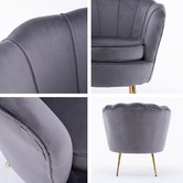 Letitia Lane 2 Piece Shanaya Velvet Armchair &amp; Ottoman Set