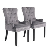 Letitia Lane Villarreal Studded Velvet Dining Chairs