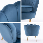 Letitia Lane 2 Piece Shanaya Velvet Armchair &amp; Ottoman Set
