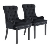 Letitia Lane Villarreal Studded Velvet Dining Chairs