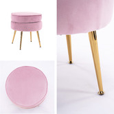 Letitia Lane Shanaya Velvet Ottoman