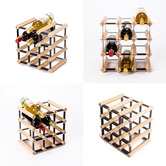Letitia Lane Emperio 12 Bottle Steel &amp; Pine Wood Wine Rack