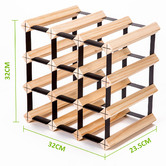 Letitia Lane Emperio 12 Bottle Steel &amp; Pine Wood Wine Rack