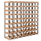 Letitia Lane Emperio 72 Bottle Steel &amp; Pine Wood Wine Rack