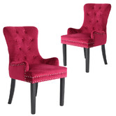 Letitia Lane Villarreal Studded Velvet Dining Chairs