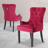 Letitia Lane Villarreal Studded Velvet Dining Chairs