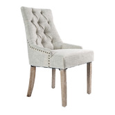 Letitia Lane Jarett Studded French Provincial Upholstered Dining Chairs