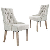 Letitia Lane Jarett Studded French Provincial Upholstered Dining Chairs