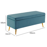 Letitia Lane Curtis Storage Ottoman Bench