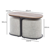Letitia Lane 3 Piece Southland Coffee Table &amp; Ottoman Set