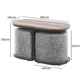 Letitia Lane 3 Piece Southland Coffee Table &amp; Ottoman Set