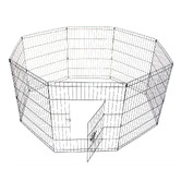 Letitia Lane Black 8 Panel Portable Steel Pet Playpen with Cover