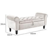 Letitia Lane Genevieve Velvet Storage Ottoman Bench