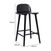 Letitia Lane 65cm Caleb Ash Wood Bar Stool