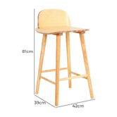 Letitia Lane 65cm Caleb Ash Wood Bar Stool